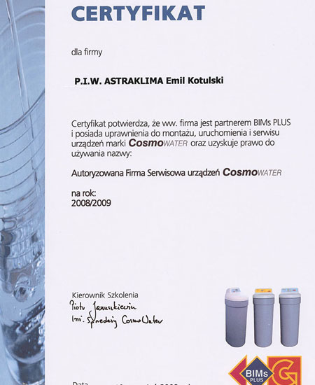 Certyfikat Super Hydraulik Wrocław